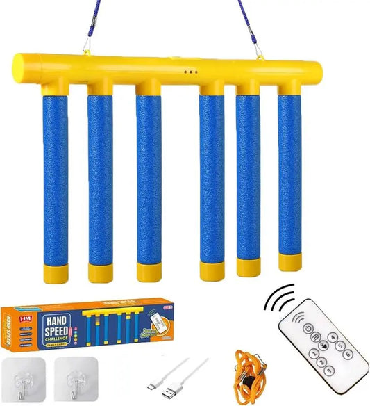 Reflex Challenge Game - Hand-Eye Coordination Training Toy with 3 Adjustable Speed Settings, Upgrade Remote Control & Catching Sticks Game,Kids Christmas Gifts