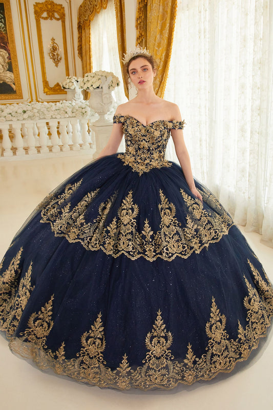 Layered Lace Quinceanera Ball Gown Tux-USA