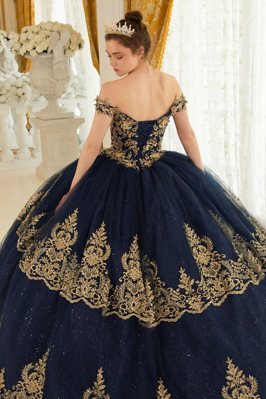 Layered Lace Quinceanera Ball Gown Tux-USA