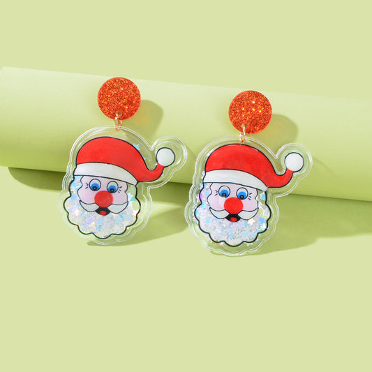 Christmas Santa Claus Earrings Drop Dangle Stud Party Jewellery Traditional Gift Feelontop Jewellery