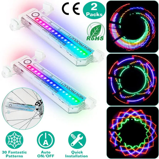 2Pcs 32LED Rainbow Wheel Tire Lights null