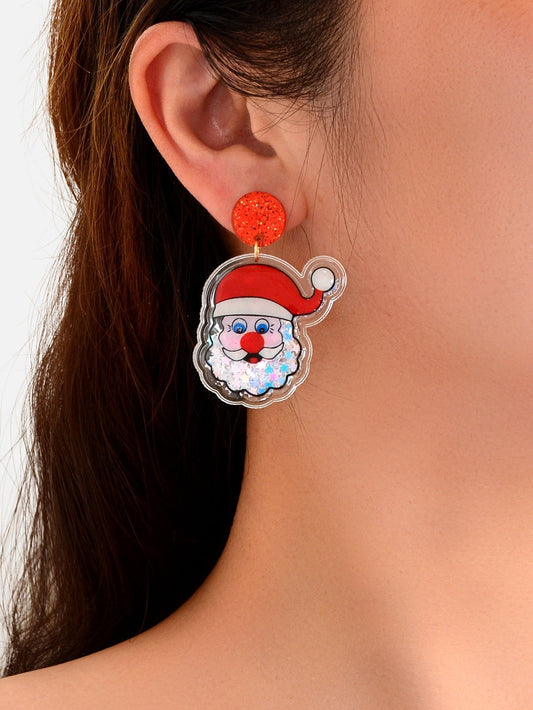 Christmas Santa Claus Earrings Drop Dangle Stud Party Jewellery Traditional Gift Feelontop Jewellery