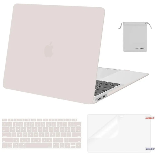 MOSISO Macbook Air 13.3 Inch Case M1 Chip 2021-2018 A2337 A2179 A1932 4-In-1 Protective Bundle Hard Shell Keyboard Cover Screen Film Storage Bag, Computer Covers, Cover Protector