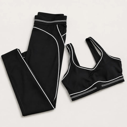 Women'S Two-Piece Fashionable Sports Suit Pilates Tight Sports Pants Running Yoga High-Waisted Stretch Fitness Pants Set 2026 High-Quality Fabri Sporty Casual Seamless Design Long Sleeve Crop Top Legging