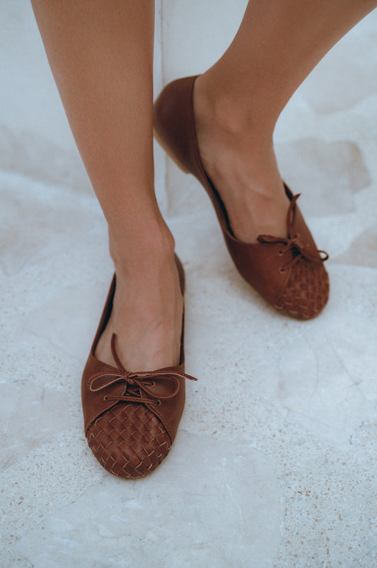 Alexandra Woven Leather Flats-0