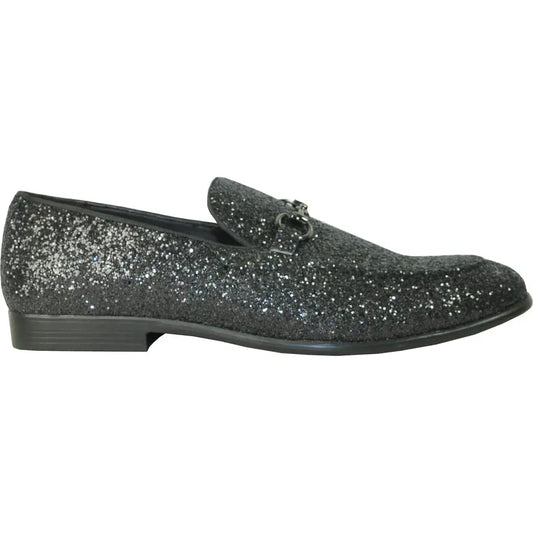 "Bravo1" Black Glitter Tuxedo & Prom Shoes - Linford.com