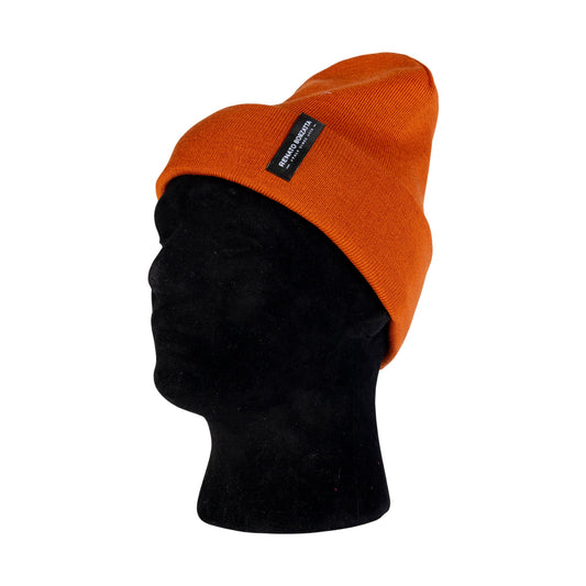 RB5005AM | CIMONE Unisex Knit Beanie in a Tubular Wool Blend Made in Italy. Color: Paprika. One Size-1