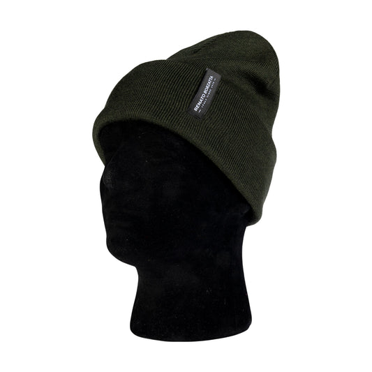 RB5005CR | CIMONE Unisex Knit Beanie in a Tubular Wool Blend Made in Italy. Forest Green. One Size-1