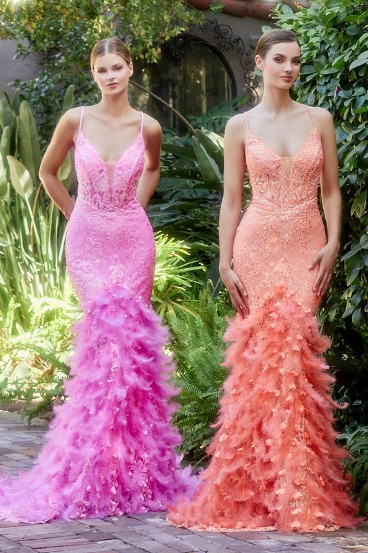 Feather Mermaid Gown Tux-USA