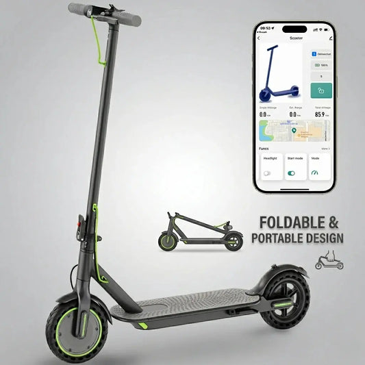 Foldable Smart Electric Scooter for Adults, 350W Motor, Top Speed of 19MPH, 16Miles, 8.5'' Tires, LED Lights, 5.2Ah, Smart APP Control E Scooter