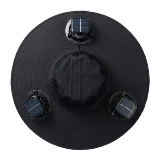 2026 New Three Solar Fan Outdoor Cooling Fan Hat — Sun Protection Hat with Solar Fan,Three-Power Rechargeable Fan,Outdoor Water-Resistant Fan Hat,Ideal for Sporting Events,Unisex Design Tiktokshopspringglowup