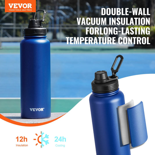 40oz Blue Stainless Steel Water Bottle null