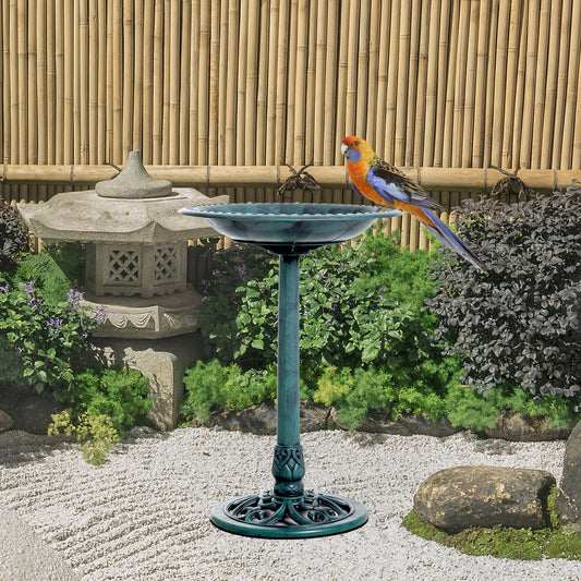28" Bird Bath with Fleur De Lis Pattern null