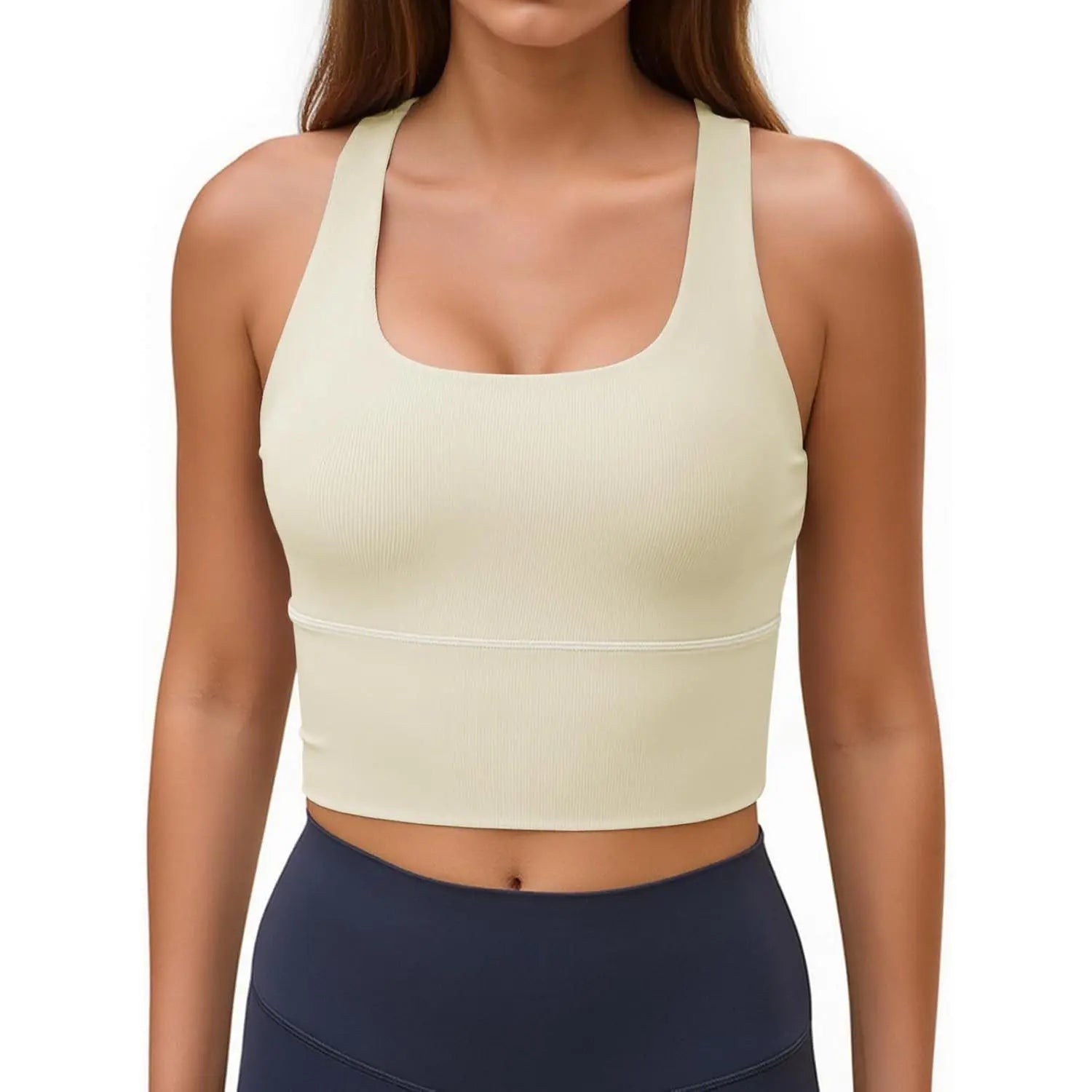 Aoysky Women'S Racerback Fitted Tank Top - Sleeveless Ribbed Gym Activewear with Built-In Sports Bra, Gym Sports Vest, Workout Tops for Fitness, Yoga Clothes