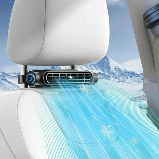 Car Fan for Driver and Passenger'S Seat - Mini Portable USB Backseat Cooling Fan Kids Baby Quiet Headrest Neck Fan Accessories with 3 Adjustable Wind Speeds for All Cars Vehicle Jeep Van RV Truck