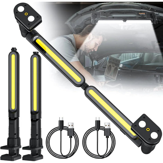 Winunite Work Light for Mechanic,6000K Pure White,2400Lm Bright Led,4400Mah Rechargeable Underhood Work Light Bar with Hooks, Magnetic Mechanic Light for Car Repairing/Inspection/Garage/Workshop/Emergency Fathersdaygift