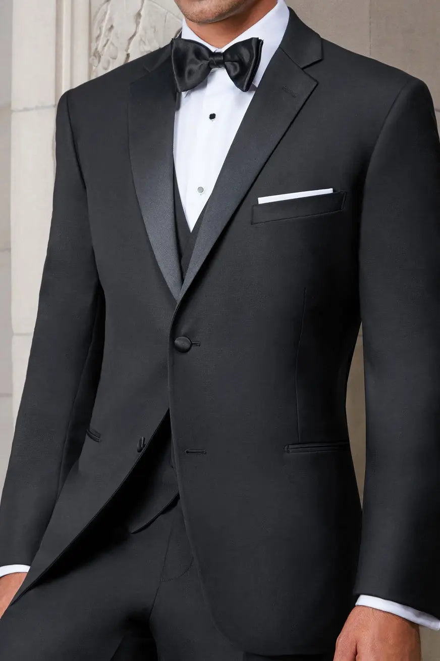 "Hartford" Black Tuxedo Jacket Notch (Separates) - Linford.com