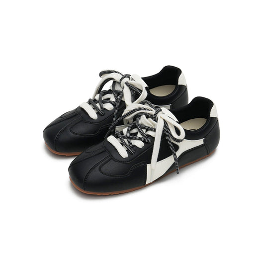 Women's Dual Lace GAT Flat Sneakers – Retro Minimalist Trainer Shoes Masoomake